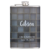 Modernes Muster Mit Monogramm Flachmann (Vorderseite)