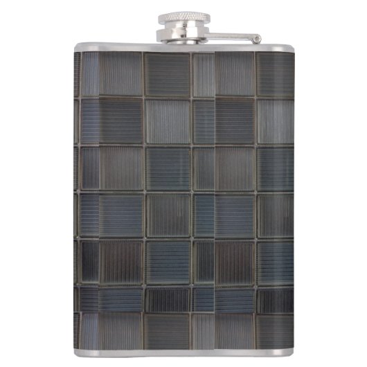 Modernes Muster Mit Monogramm Flachmann (Rückseite)