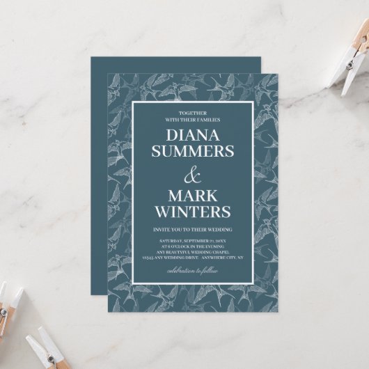 Modernes Muster mit Schluchten. Einladung zur Hoch (Vorderseite/Rückseite Beispiel)