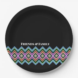 Modernes Muster mit Schwarz Pappteller