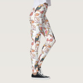 Modernes Muster mit tropischen Vögeln Leggings (Rechts)
