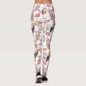 Modernes Muster mit tropischen Vögeln Leggings (Rückseite)