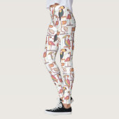 Modernes Muster mit tropischen Vögeln Leggings (Links)