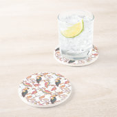 Modernes Muster mit tropischen Vögeln Sandstein Untersetzer (Seite)