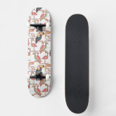 Modernes Muster mit tropischen Vögeln Skateboard (Vorderseite)