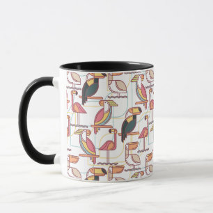 Modernes Muster mit tropischen Vögeln Tasse