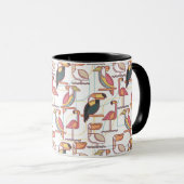 Modernes Muster mit tropischen Vögeln Tasse (VorderseiteRechts)