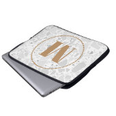 Modernes Muster Monogram Ihr Name Terrazzo Gold Laptopschutzhülle (Vorne Knopf)