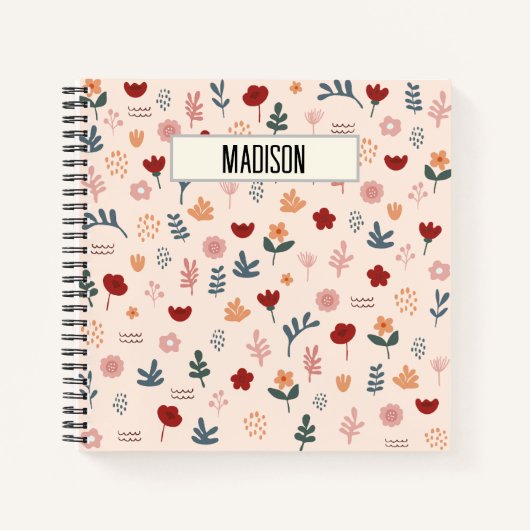 Modernes Muster Niedlicher ästhetischer Blume Notizblock (Vorderseite)