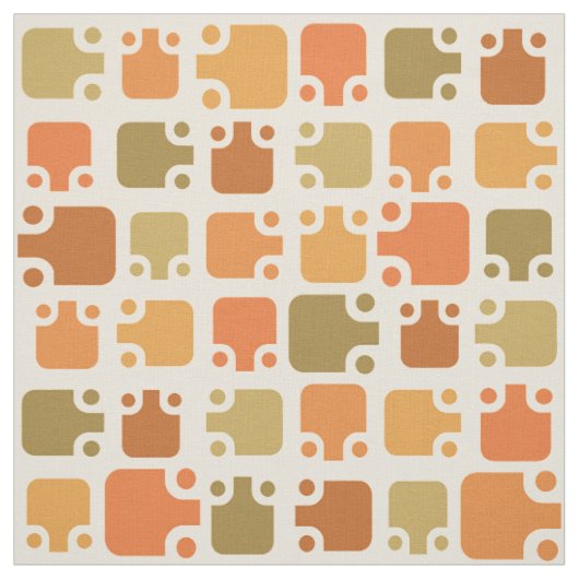 Modernes Muster Ochre Mitte des Jahrhunderts Stoff (Muster)