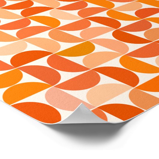 Modernes Muster Orange Mitte des Jahrhunderts Poster (Ecke)