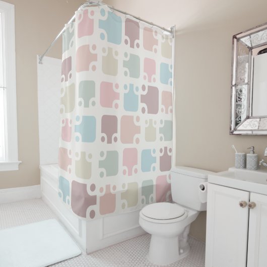 Modernes Muster Pastell Mitte des Jahrhunderts Duschvorhang (Beispiel)