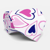 Modernes Muster rosa und blaue Navy Hearts Krawatte (Gerollt)
