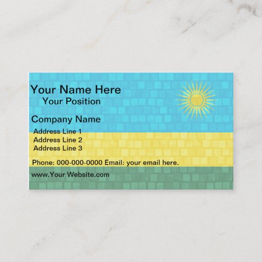 Modernes Muster-ruandische Flagge Visitenkarte (Vorderseite)