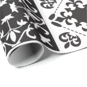 Modernes Muster schwarzer und weißer geometrischer Geschenkpapier (Rolleneckpunkt)