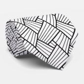 Modernes Muster schwarzer und weißer geometrischer Krawatte (Gerollt)