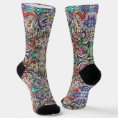 Modernes Muster tropisch-multikolorisch geometrisc Socken (Gewinkelt)