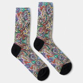 Modernes Muster tropisch-multikolorisch geometrisc Socken (Rechts)
