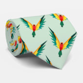 Modernes Muster tropischer Vögel Licht blau Krawatte (Gerollt)