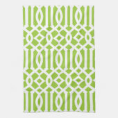 Modernes Muster von Apple Green und White Trellis Geschirrtuch (Vertikal)