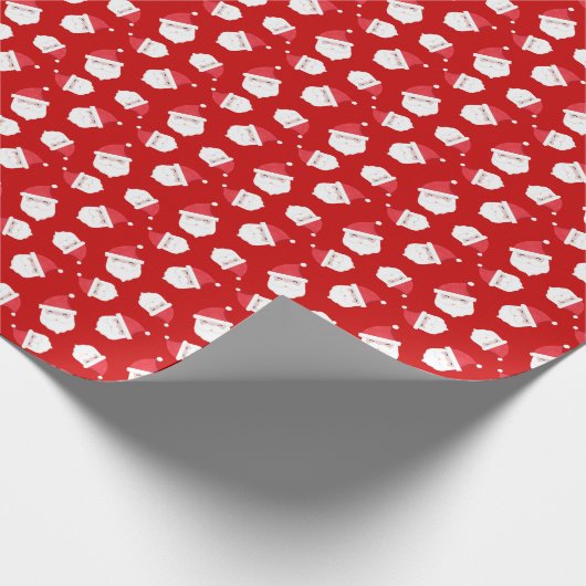 Modernes Muster von Red & White Santa Claus Geschenkpapier (Ecke)