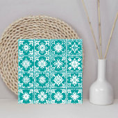 Modernes Muster weiß & blau Mittelmeer Fliese