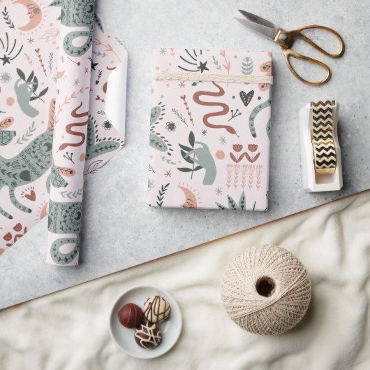 Modernes Muster zum Geburtstag Rosa Geschenk Geschenkpapier (Kunsthandwerk)