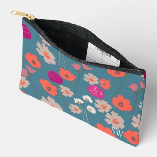 Modernes Mustergeschenk für ihre+Custom Initials Zubehörtasche (Offen)