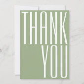 Modernes, mutiges Dankeschön an Typografy Sage Gre Dankeskarte (Vorderseite)