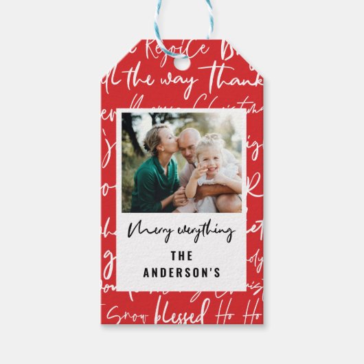 Modernes, mutiges Foto für grafische Typografie Geschenkanhänger (Vorderseite)