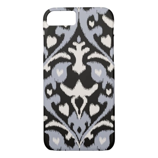 Modernes mutiges graues schwarzes ikat Stammes- Case-Mate iPhone Hülle (Rückseite)