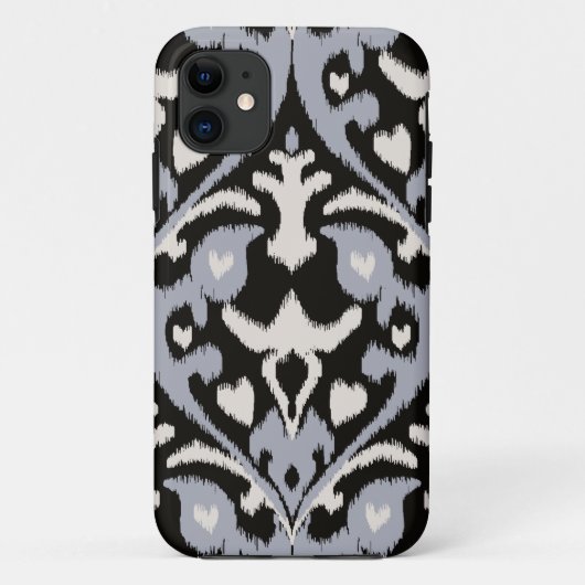 Modernes mutiges graues schwarzes ikat Stammes- Case-Mate iPhone Hülle (Rückseite)