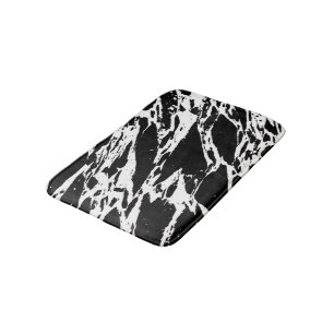 Modernes mutiges Marmorschwarzweiss-muster Badematte
