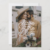 Modernes, mutiges, Save the Date Typografie-Foto W (Vorderseite)