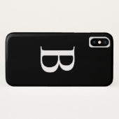 Modernes mutiges Typografie-Schwarzweiss-Monogramm Case-Mate iPhone Hülle (Rückseite (Horizontal))