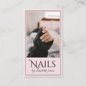 Modernes Nageltechniker Nail Foto Pink Visitenkarte (Vorderseite)