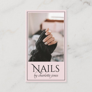 Modernes Nageltechniker Nail Foto Pink Visitenkarte