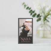 Modernes Nageltechniker Nail Foto Visitenkarte (Stehend Vorderseite)