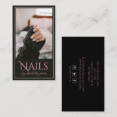 Modernes Nageltechniker Nail Foto Visitenkarte (Vorne/Hinten)