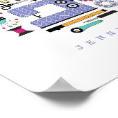 Modernes Nähmaterial und Musterplakat für Werkzeug Poster (Ecke)