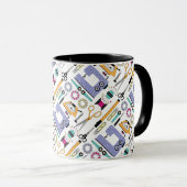 Modernes Nähmaterial und Werkzeugmuster Tasse (VorderseiteRechts)