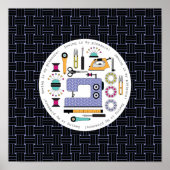 Modernes Nähmuster Poster (Vorne)