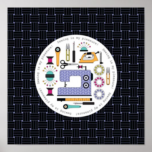 Modernes Nähmuster Poster (Vorne)