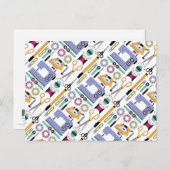 Modernes Nähmuster Postkarte (Vorne/Hinten)