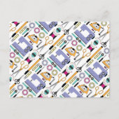 Modernes Nähmuster Postkarte (Vorderseite)