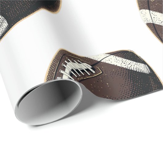 Modernes, nahtloses Muster amerikanischer Fußball Geschenkpapier (Rolleneckpunkt)