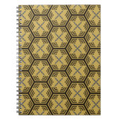Modernes nahtloses Muster, goldene Farbe. Geometri Notizblock (Vorderseite)