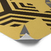 Modernes nahtloses Muster, goldene Farbe. Geometri Poster (Ecke)