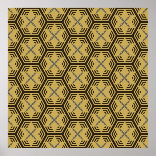Modernes nahtloses Muster, goldene Farbe. Geometri Poster (Vorne)
