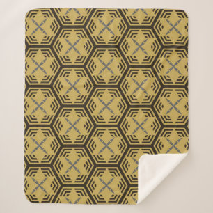 Modernes nahtloses Muster, goldene Farbe. Geometri Sherpadecke